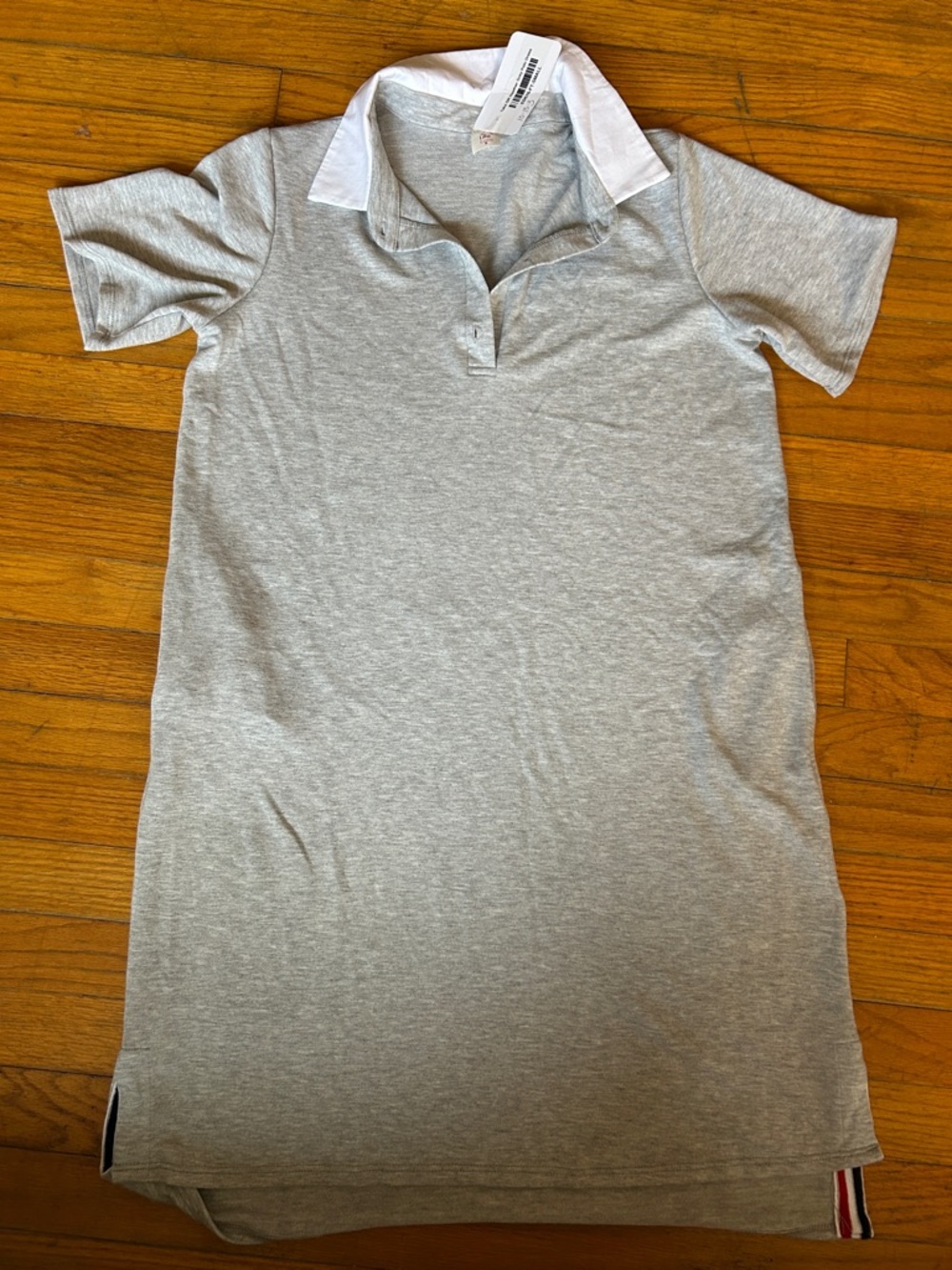 NWT Gray Polo Shirt Dress with White Collar